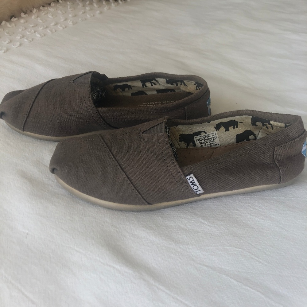 Tom's Classic Canvas Slip-On - Ash/Grey Sz6